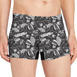 Black And White Tropical Palm Leaf Print Men's Boxer Briefs