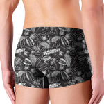 Black And White Tropical Palm Leaf Print Men's Boxer Briefs