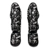 Black And White Tropical Palm Leaf Print Muay Thai Shin Guard