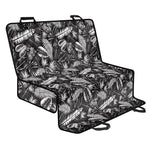 Black And White Tropical Palm Leaf Print Pet Car Back Seat Cover