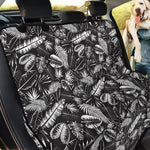 Black And White Tropical Palm Leaf Print Pet Car Back Seat Cover