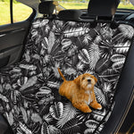 Black And White Tropical Palm Leaf Print Pet Car Back Seat Cover