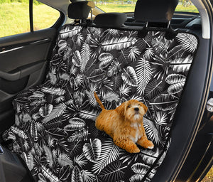 Black And White Tropical Palm Leaf Print Pet Car Back Seat Cover