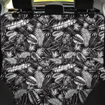 Black And White Tropical Palm Leaf Print Pet Car Back Seat Cover