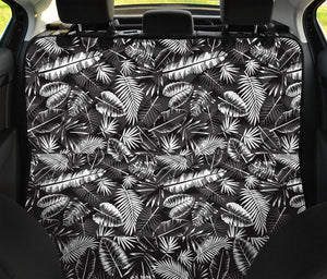 Black And White Tropical Palm Leaf Print Pet Car Back Seat Cover