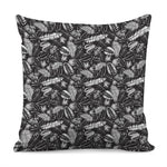 Black And White Tropical Palm Leaf Print Pillow Cover