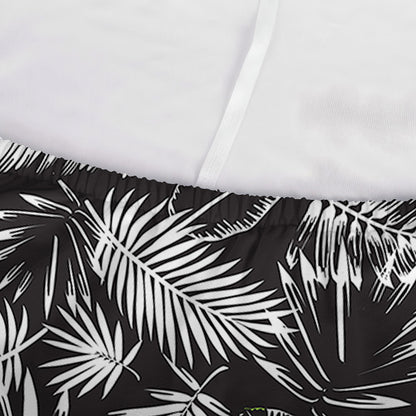 Black And White Tropical Palm Leaf Print Sofa Cover