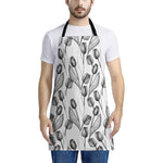 Black And White Tulip Pattern Print Apron