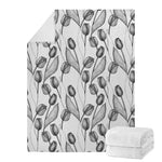 Black And White Tulip Pattern Print Blanket