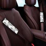 Black And White Tulip Pattern Print Car Seat Belt Covers