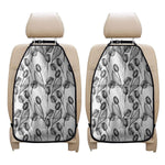 Black And White Tulip Pattern Print Car Seat Organizers