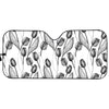 Black And White Tulip Pattern Print Car Sun Shade