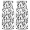 Black And White Tulip Pattern Print Front and Back Car Floor Mats