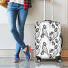 Black And White Tulip Pattern Print Luggage Cover