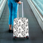 Black And White Tulip Pattern Print Luggage Cover