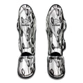 Black And White Tulip Pattern Print Muay Thai Shin Guards