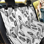 Black And White Tulip Pattern Print Pet Car Back Seat Cover