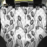 Black And White Tulip Pattern Print Pet Car Back Seat Cover