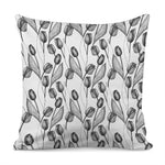 Black And White Tulip Pattern Print Pillow Cover