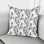 Black And White Tulip Pattern Print Pillow Cover