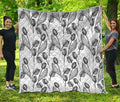 Black And White Tulip Pattern Print Quilt
