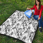 Black And White Tulip Pattern Print Quilt