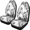 Black And White Tulip Pattern Print Universal Fit Car Seat Covers