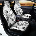 Black And White Tulip Pattern Print Universal Fit Car Seat Covers