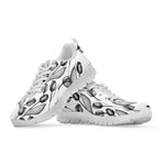 Black And White Tulip Pattern Print White Sneakers