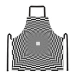 Black And White Tunnel Illusion Print Apron