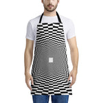 Black And White Tunnel Illusion Print Apron