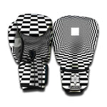 Black And White Tunnel Illusion Print Boxing Gloves