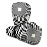 Black And White Tunnel Illusion Print Boxing Gloves