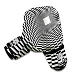 Black And White Tunnel Illusion Print Boxing Gloves
