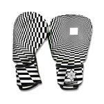 Black And White Tunnel Illusion Print Boxing Gloves