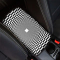 Black And White Tunnel Illusion Print Car Center Console Cover
