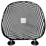 Black And White Tunnel Illusion Print Car Headrest Covers
