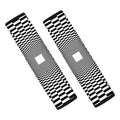 Black And White Tunnel Illusion Print Car Seat Belt Covers