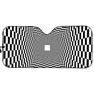 Black And White Tunnel Illusion Print Car Sun Shade