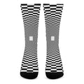 Black And White Tunnel Illusion Print Crew Socks