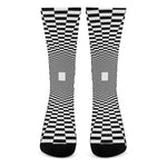 Black And White Tunnel Illusion Print Crew Socks