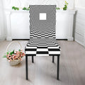 Black And White Tunnel Illusion Print Dining Chair Slipcover
