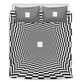 Black And White Tunnel Illusion Print Duvet Cover Bedding Set
