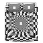 Black And White Tunnel Illusion Print Duvet Cover Bedding Set