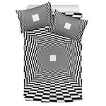 Black And White Tunnel Illusion Print Duvet Cover Bedding Set