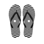 Black And White Tunnel Illusion Print Flip Flops