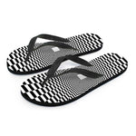 Black And White Tunnel Illusion Print Flip Flops