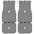 Black And White Tunnel Illusion Print Front and Back Car Floor Mats