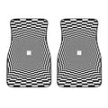 Black And White Tunnel Illusion Print Front Car Floor Mats