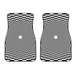 Black And White Tunnel Illusion Print Front Car Floor Mats